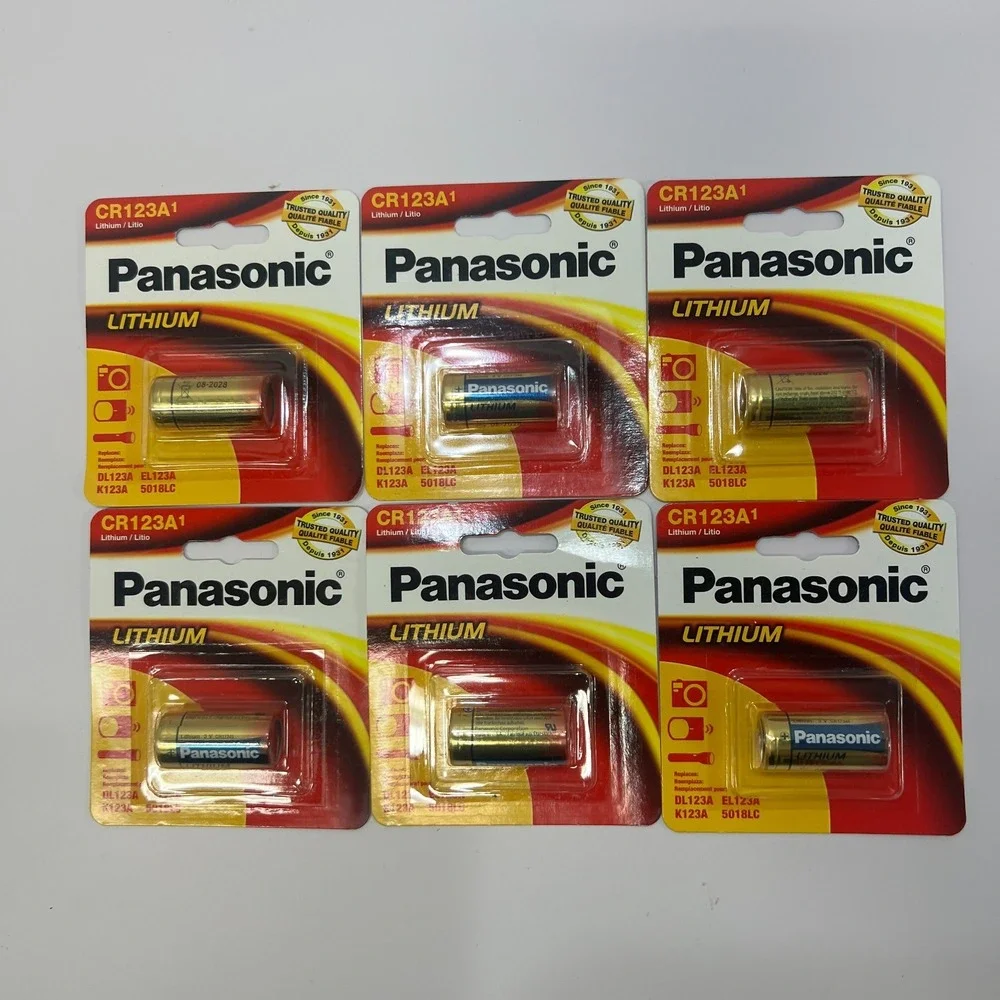 Lot of 6 Panasonic Lithium CR123A 3V Batteries for Flashlight Camera DL123A